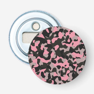Roze Camo Button Flesopener