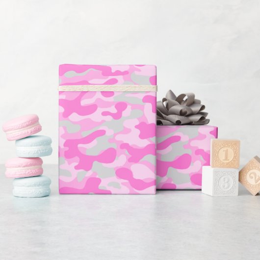 Roze Camo Cadeaupapier (Baby Shower)