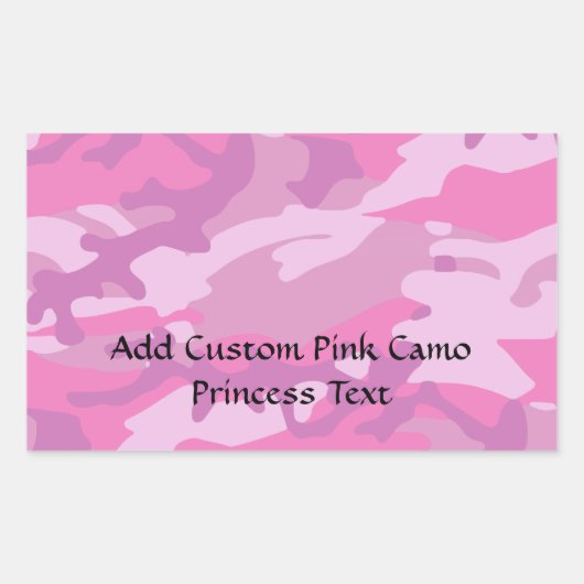Roze Camo Camoflauge Rechthoekige Sticker (Voorkant)