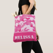 Roze Camo (Camouflage) | Gepersonaliseerd Tote Bag (Dichtbij)