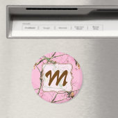 Roze Camo Camouflage Hunt Monogram Initiaal Magnet (Insitu (Vaatwasser))