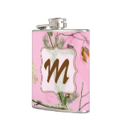 Roze Camo Camouflage Hunt Monogram Whiskey Flask Heupfles (Links)