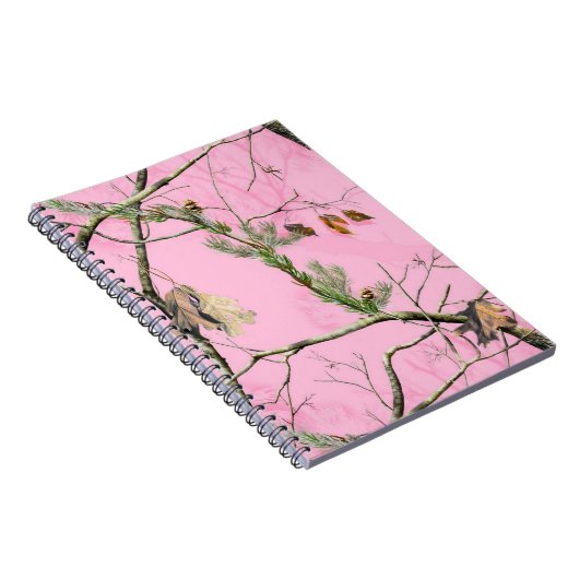 Roze Camo Camouflage Jacht Meisje Echte Notitie Bo Notitieboek (Rechterzijde)