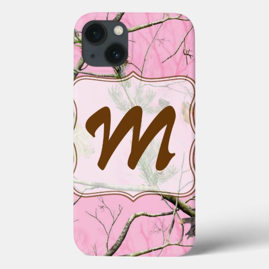 Roze Camo Camouflage Jagen Monogram IPAD Case (Achterkant)