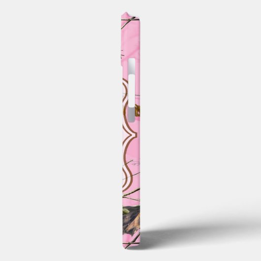 Roze Camo Camouflage Jagen Monogram IPAD Case (Achterkant / Links)