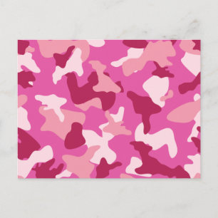 Roze camo camouflage legerpatroon briefkaart