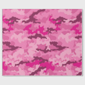 Roze camo camouflage meisje vrouwelijk trendy cadeaupapier (Vlak)