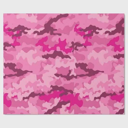 Roze camo camouflage meisje vrouwelijk trendy cadeaupapier (Vlak)