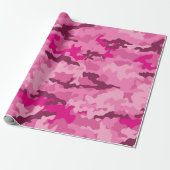 Roze camo camouflage meisje vrouwelijk trendy cadeaupapier (Uitgerold)
