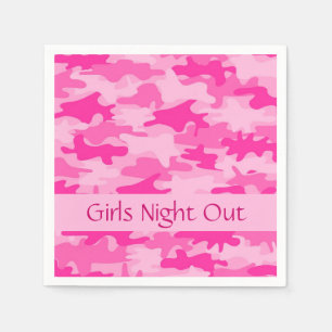 Roze Camo Camouflage Meisjes Night Out Party Servet