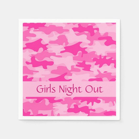 Roze Camo Camouflage Meisjes Night Out Party Servet (Voorkant)