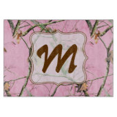 Roze Camo Camouflage Monogram Glassnijplank Snijplank (Voorkant)