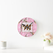 Roze Camo Camouflage Monogram Initialen wandklok (Huis)