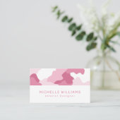 Roze Camo Camouflage Patroon Modern Professional Visitekaartje (Staand voorkant)