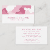 Roze Camo Camouflage Patroon Modern Professional Visitekaartje (Voorkant / Achterkant)