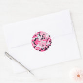 Roze Camo Camouflage Patroon Ronde Sticker (Envelop)