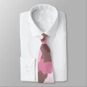 Roze Camo Camouflagepatroon Stropdas (Gebonden)