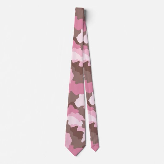 Roze Camo Camouflagepatroon Stropdas (Voorkant)