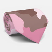 Roze Camo Camouflagepatroon Stropdas (Opgerold)