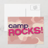 Roze Camo CAMP ROCKS! Briefkaart (Voorkant / Achterkant)