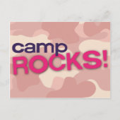 Roze Camo CAMP ROCKS! Briefkaart (Voorkant)