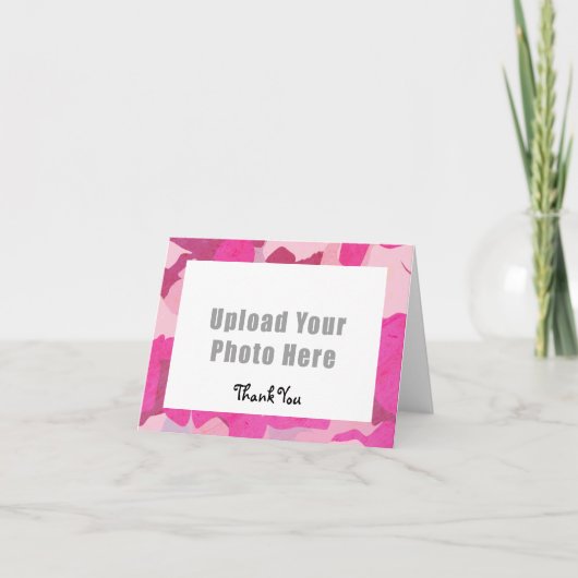 Roze Camo dankt u kaardt Bedankkaart (Voorkant)
