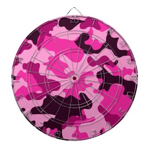 Roze Camo Dartboard Dartbord (Voorkant)