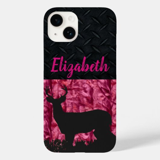 Roze Camo Deer Women's Name Hunting Case-Mate iPhone Case (Achterkant)