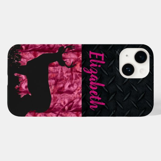 Roze Camo Deer Women's Name Hunting Case-Mate iPhone Case (Achterkant (horizontaal))