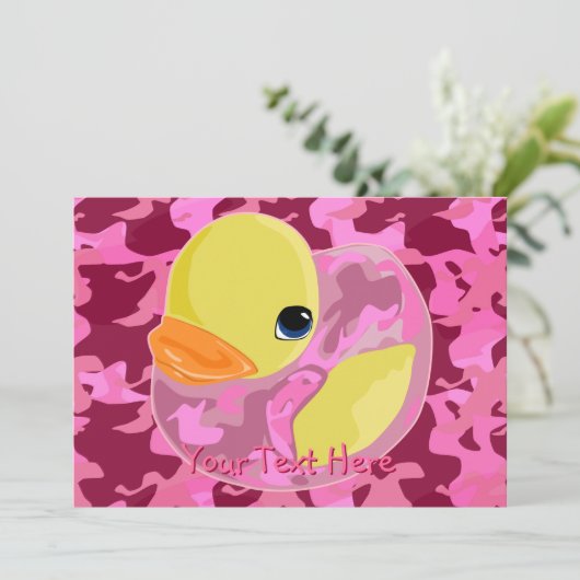 Roze Camo Ducky Kaart (Staand voorkant)