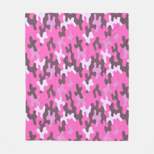 Roze Camo Fleece Deken