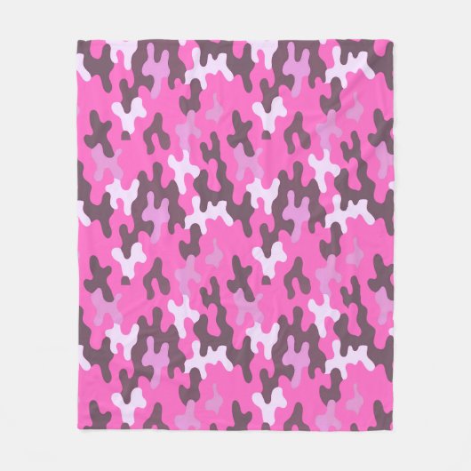 Roze Camo Fleece Deken (Voorkant)