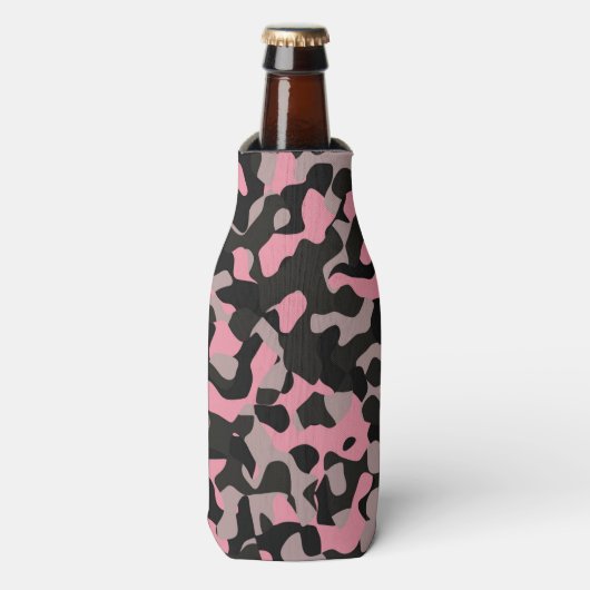 Roze Camo Flesjeskoeler (Fles Voorkant)