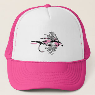 Roze Camo Fly Fishing Lure Trucker Pet