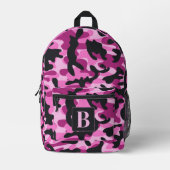 Roze Camo gepersonaliseerde moderne monogram camou Bedrukte Rugzak (Voorkant)
