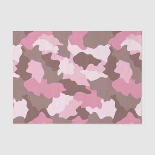 Roze Camo Girly Camouflage Patroon Tissuepapier (Voorkant)