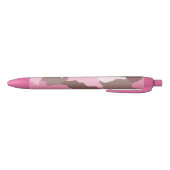 Roze Camo Girly Camouflage Patroon Zwarte Inkt Pen (Bodem)