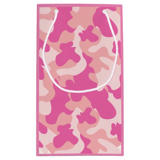 Roze Camo Girly Gift Bag Klein Cadeauzakje (Achterkant)
