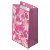 Roze Camo Girly Gift Bag Klein Cadeauzakje (Voorkant Gekanteld)