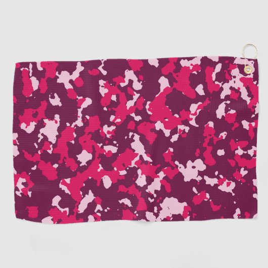 roze camo golfhanddoek (Horizontaal)