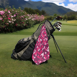 roze camo golfhanddoek