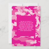 Roze Camo Graduation Party Kaart (Achterkant)