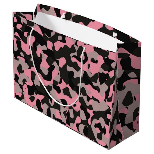 Roze Camo Groot Cadeauzakje (Achterkant Gekanteld)
