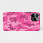 Roze Camo Haar naam Modern Phone Case iPhone Hoesje (Achterkant horizontaal)