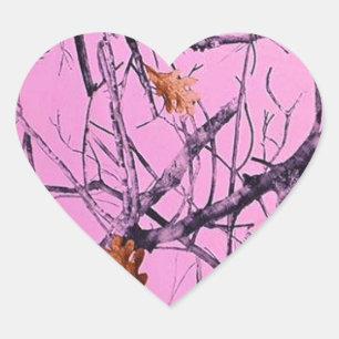 Roze Camo Hart Sticker