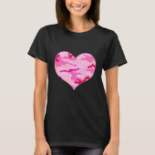 Roze Camo Heart T-shirt (Voorkant)