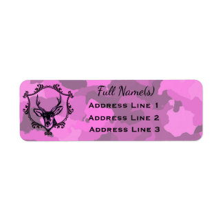 Roze Camo Herten Etiket