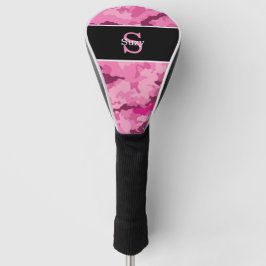 Roze Camo Hunter Camouflage Initiaal Monogram Golfheadcover