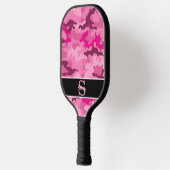 Roze Camo Hunter Camouflage Initiaal Monogram Pickleball Paddle (Links)