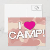 Roze Camo I hou van CAMP! Briefkaart (Voorkant / Achterkant)